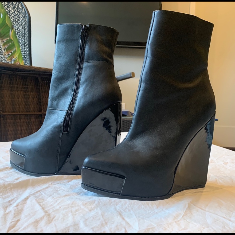 Jeffrey Campbell platform wedge ankle boots